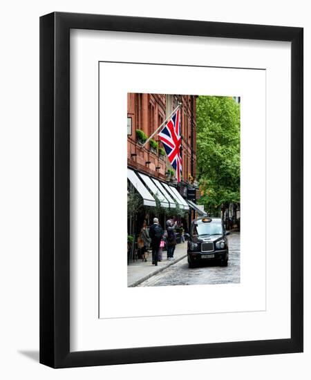 London Taxi and English Flag - London - UK - England - United Kingdom - Europe-Philippe Hugonnard-Framed Art Print