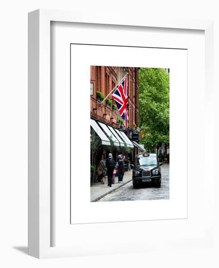 London Taxi and English Flag - London - UK - England - United Kingdom - Europe-Philippe Hugonnard-Framed Art Print