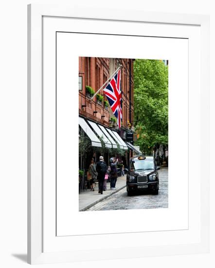 London Taxi and English Flag - London - UK - England - United Kingdom - Europe-Philippe Hugonnard-Framed Art Print