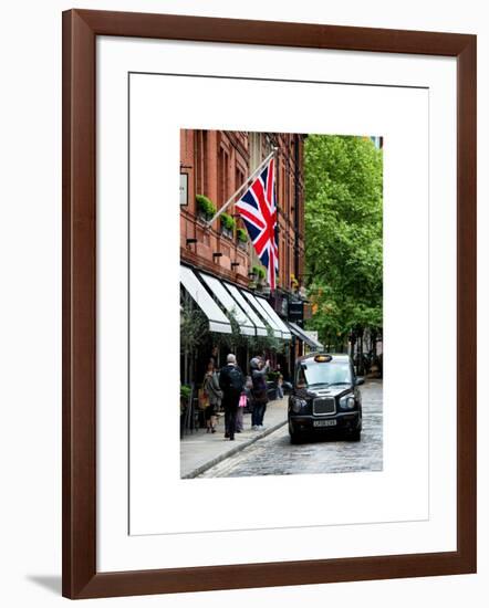 London Taxi and English Flag - London - UK - England - United Kingdom - Europe-Philippe Hugonnard-Framed Art Print