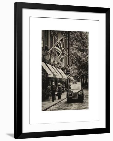 London Taxi and English Flag - London - UK - England - United Kingdom - Europe-Philippe Hugonnard-Framed Art Print