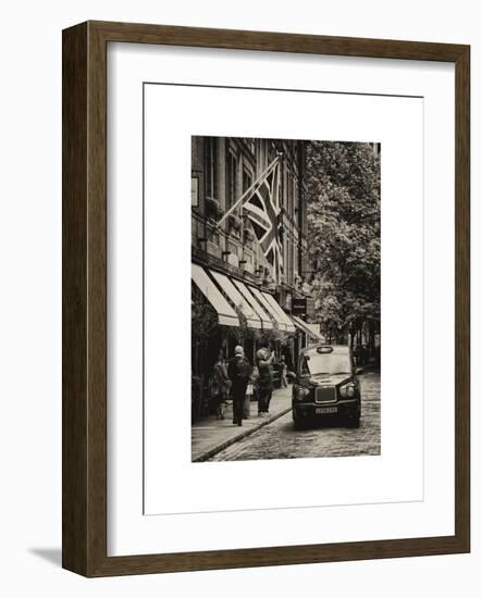 London Taxi and English Flag - London - UK - England - United Kingdom - Europe-Philippe Hugonnard-Framed Art Print