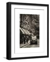 London Taxi and English Flag - London - UK - England - United Kingdom - Europe-Philippe Hugonnard-Framed Art Print