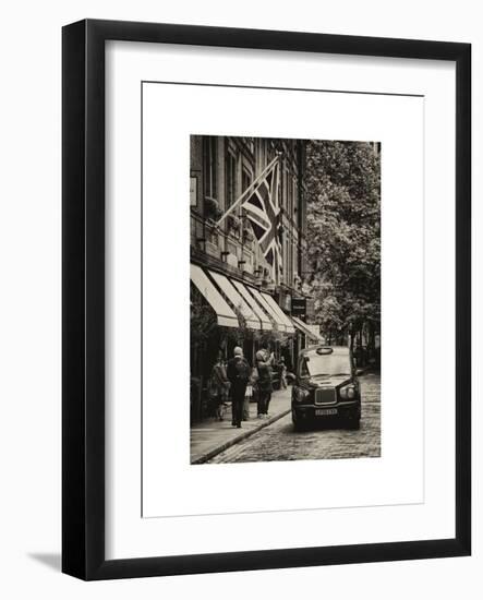 London Taxi and English Flag - London - UK - England - United Kingdom - Europe-Philippe Hugonnard-Framed Art Print