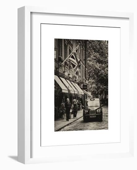 London Taxi and English Flag - London - UK - England - United Kingdom - Europe-Philippe Hugonnard-Framed Art Print