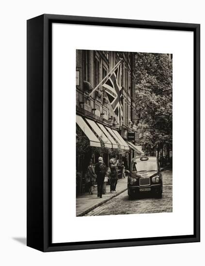 London Taxi and English Flag - London - UK - England - United Kingdom - Europe-Philippe Hugonnard-Framed Stretched Canvas