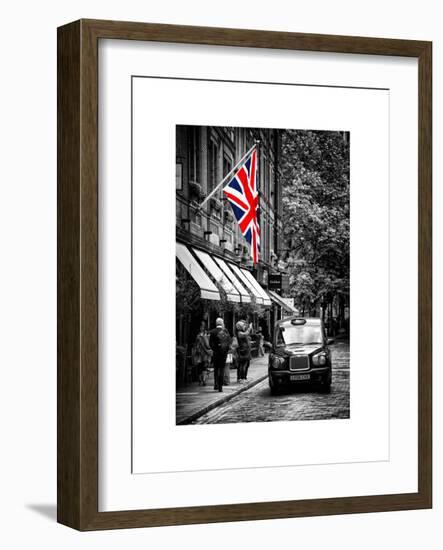 London Taxi and English Flag - London - UK - England - United Kingdom - Europe-Philippe Hugonnard-Framed Art Print