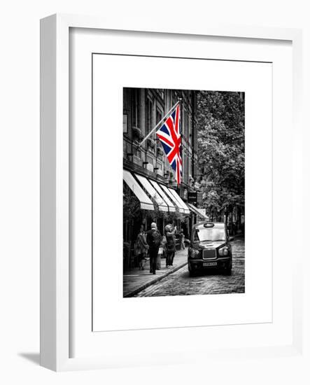 London Taxi and English Flag - London - UK - England - United Kingdom - Europe-Philippe Hugonnard-Framed Art Print