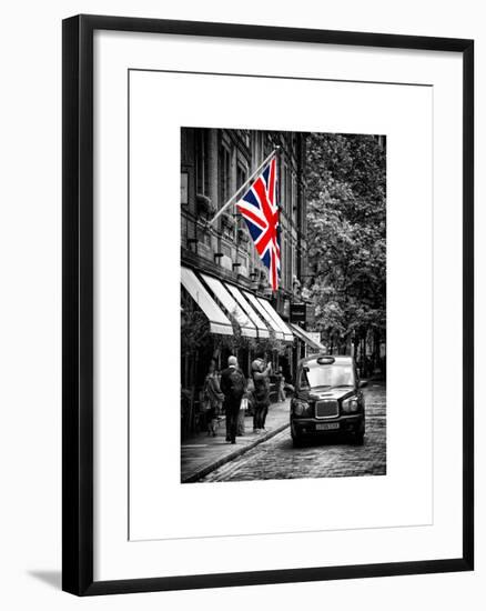 London Taxi and English Flag - London - UK - England - United Kingdom - Europe-Philippe Hugonnard-Framed Art Print