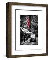 London Taxi and English Flag - London - UK - England - United Kingdom - Europe-Philippe Hugonnard-Framed Art Print