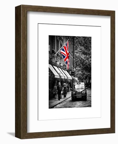 London Taxi and English Flag - London - UK - England - United Kingdom - Europe-Philippe Hugonnard-Framed Art Print