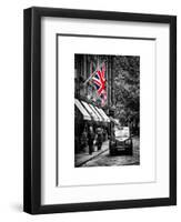 London Taxi and English Flag - London - UK - England - United Kingdom - Europe-Philippe Hugonnard-Framed Art Print