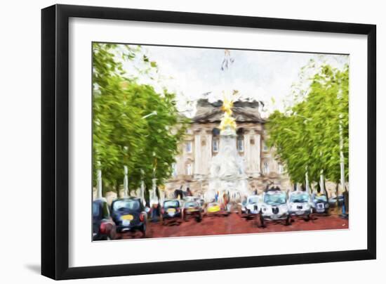 London Taxis - In the Style of Oil Painting-Philippe Hugonnard-Framed Giclee Print