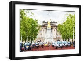 London Taxis - In the Style of Oil Painting-Philippe Hugonnard-Framed Giclee Print