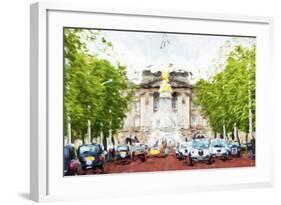 London Taxis - In the Style of Oil Painting-Philippe Hugonnard-Framed Giclee Print