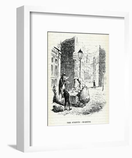 London Tea Stall 1836-George Cruikshank-Framed Art Print