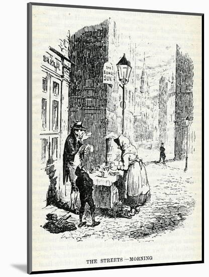 London Tea Stall 1836-George Cruikshank-Mounted Art Print