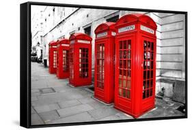 London Telephone Boxes-duallogic-Framed Stretched Canvas