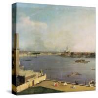 London, Thames and City as Seen from the Richmond House, 1746-1747-Canaletto-Stretched Canvas
