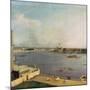 London, Thames and City as Seen from the Richmond House, 1746-1747-Canaletto-Mounted Giclee Print