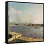 London, Thames and City as Seen from the Richmond House, 1746-1747-Canaletto-Framed Stretched Canvas