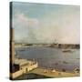 London, Thames and City as Seen from the Richmond House, 1746-1747-Canaletto-Stretched Canvas