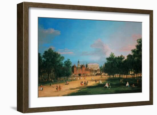 London: the Old Horse Guards and the Banqueting Hall, Whitehall, from Saint James's Park, 1749-Sir Lawrence Alma-Tadema-Framed Giclee Print