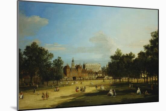 London: the Old Horse Guards and the Banqueting Hall, Whitehall, from St. James's Park, with…-Canaletto-Mounted Giclee Print