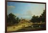 London: the Old Horse Guards and the Banqueting Hall, Whitehall, from St. James's Park, with…-Canaletto-Framed Giclee Print