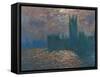 London, the Parliament; Reflections on the Thames River, 1899-1901-Claude Monet-Framed Stretched Canvas
