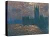 London, the Parliament; Reflections on the Thames River, 1899-1901-Claude Monet-Stretched Canvas