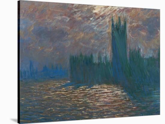 London, the Parliament; Reflections on the Thames River, 1899-1901-Claude Monet-Stretched Canvas