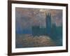 London, the Parliament; Reflections on the Thames River, 1899-1901-Claude Monet-Framed Giclee Print