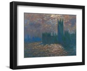 London, the Parliament; Reflections on the Thames River, 1899-1901-Claude Monet-Framed Giclee Print