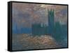 London, the Parliament; Reflections on the Thames River, 1899-1901-Claude Monet-Framed Stretched Canvas