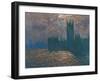 London, the Parliament; Reflections on the Thames River, 1899-1901-Claude Monet-Framed Giclee Print