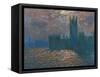 London, the Parliament; Reflections on the Thames River, 1899-1901-Claude Monet-Framed Stretched Canvas