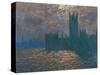 London, the Parliament; Reflections on the Thames River, 1899-1901-Claude Monet-Stretched Canvas