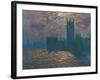 London, the Parliament; Reflections on the Thames River, 1899-1901-Claude Monet-Framed Giclee Print