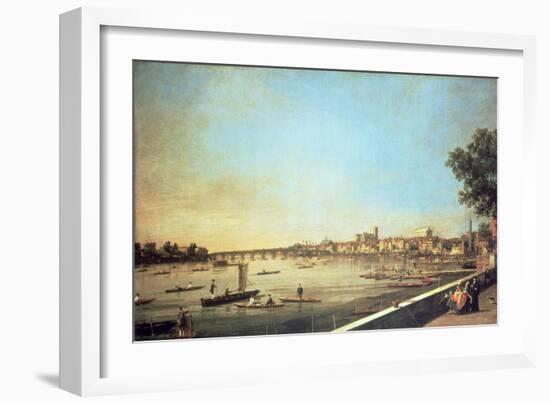 London, the Thames at Westminster and Whitehall from the Terrace of Somerset House, C.1750-51-Canaletto-Framed Giclee Print