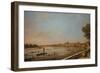 London: the Thames at Westminster and Whitehall from the Terrace of Somerset House-Canaletto-Framed Giclee Print