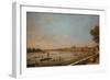 London: the Thames at Westminster and Whitehall from the Terrace of Somerset House-Canaletto-Framed Premium Giclee Print