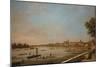 London: the Thames at Westminster and Whitehall from the Terrace of Somerset House-Canaletto-Mounted Giclee Print