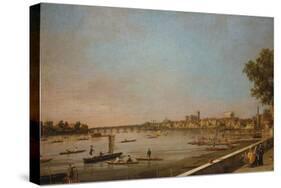 London: the Thames at Westminster and Whitehall from the Terrace of Somerset House-Canaletto-Stretched Canvas