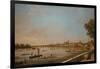 London: the Thames at Westminster and Whitehall from the Terrace of Somerset House-Canaletto-Framed Giclee Print