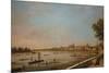 London: the Thames at Westminster and Whitehall from the Terrace of Somerset House-Canaletto-Mounted Giclee Print