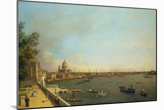 London. the Thames from Somerset House Terrace Towards the City, Ca 1751-Canaletto-Mounted Giclee Print