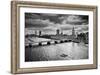 London, The Uk. Big Ben, The Palace Of Westminster In Black And White. The Icon Of England-Michal Bednarek-Framed Art Print