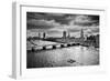 London, The Uk. Big Ben, The Palace Of Westminster In Black And White. The Icon Of England-Michal Bednarek-Framed Art Print