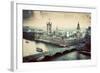 London, the Uk. Big Ben, the Palace of Westminster in Vintage, Retro Style. the Icon of England. Vi-Michal Bednarek-Framed Photographic Print